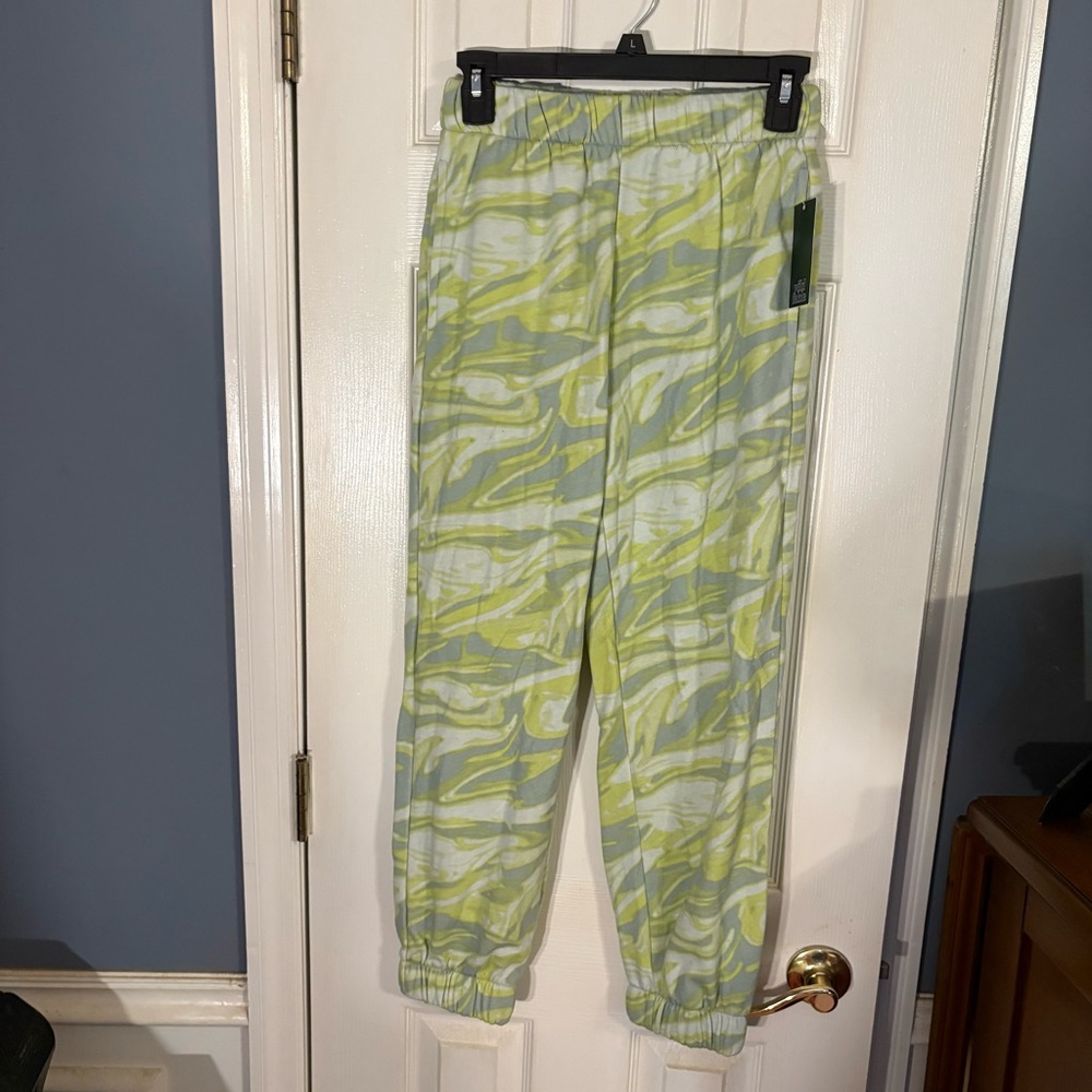 Wild Fable Green and Gray Patterned Joggers
